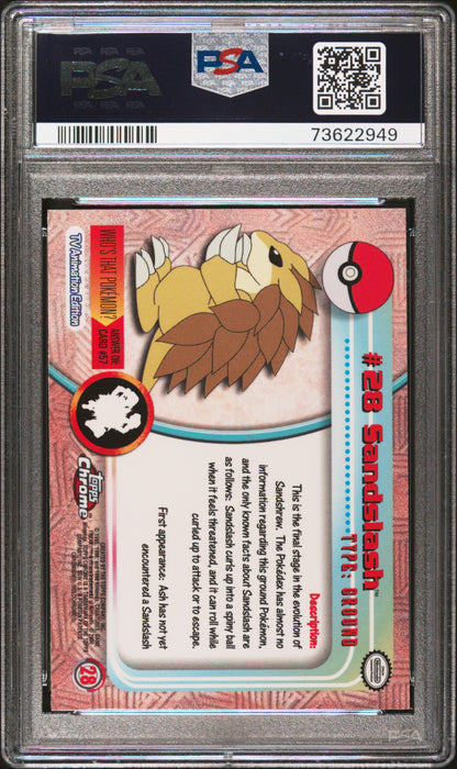 2000 Topps Chrome Pokemon T.V. #28 Sandslash Pokemon T.V. PSA 10