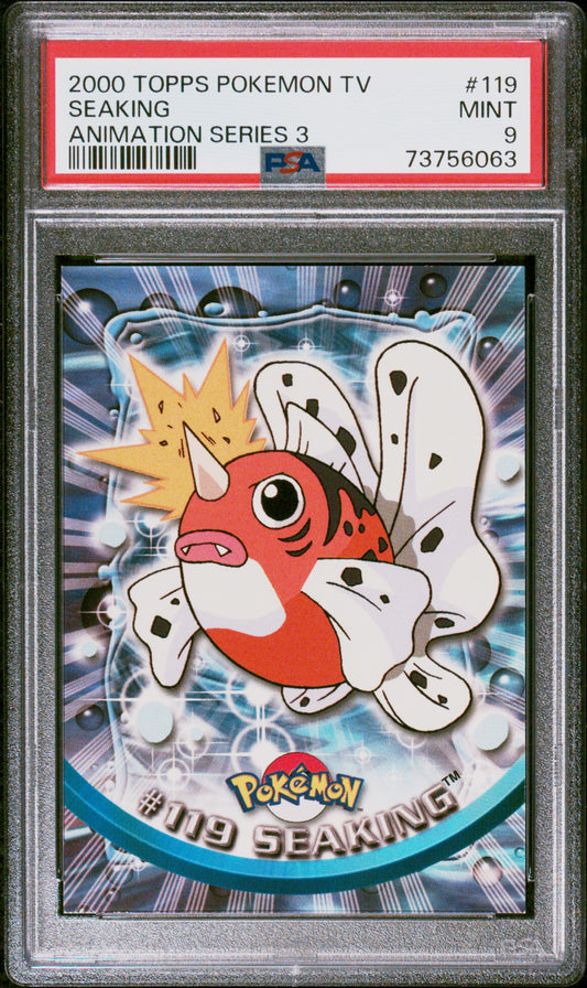 2000 Topps Pokemon Tv Animation Series 3 #119 Seaking Animation Series 3 PSA 9