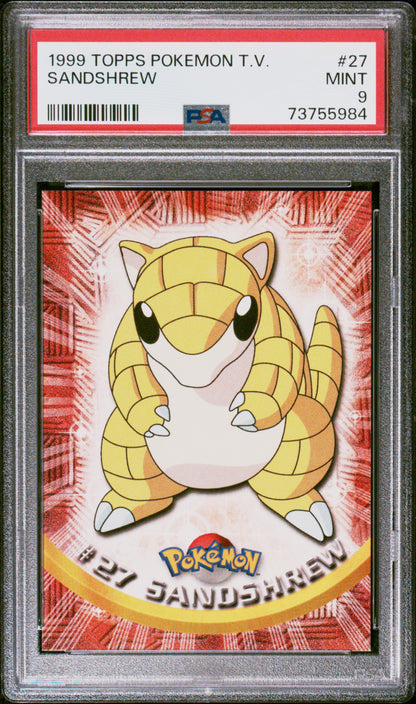 1999 Topps Pokemon Tv #27 Sandshrew PSA 9