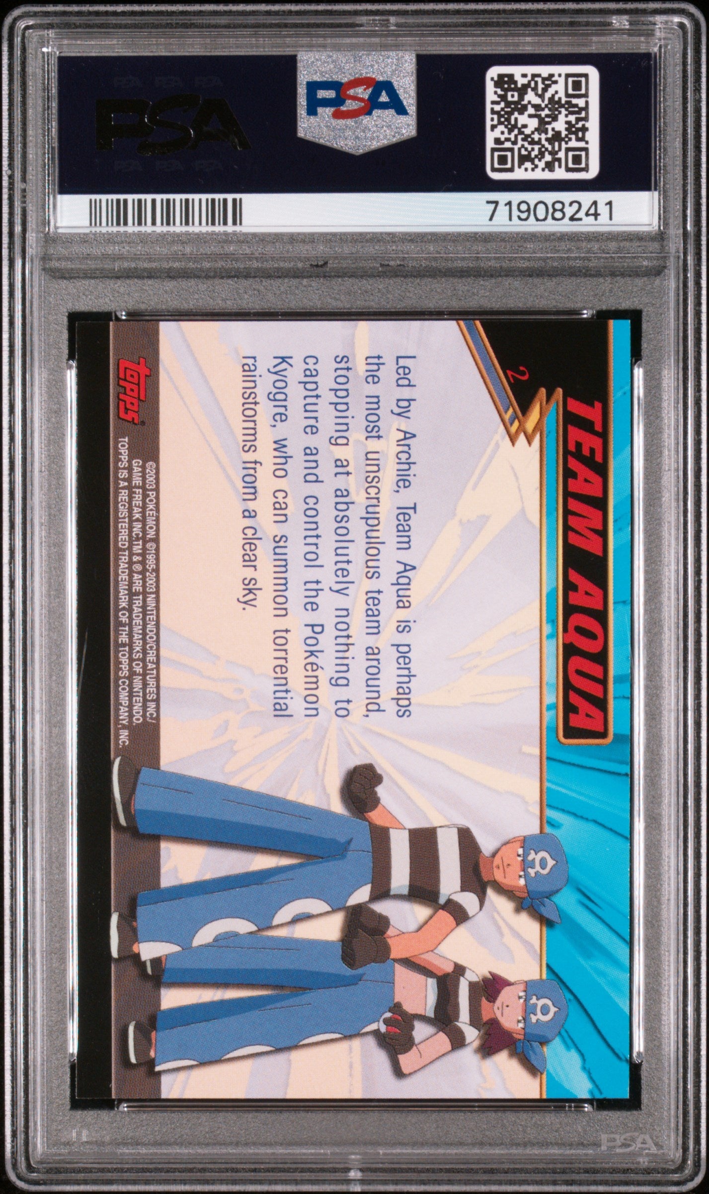 2003 Topps Pokemon Advanced #2 Team Aqua Advanced PSA 9