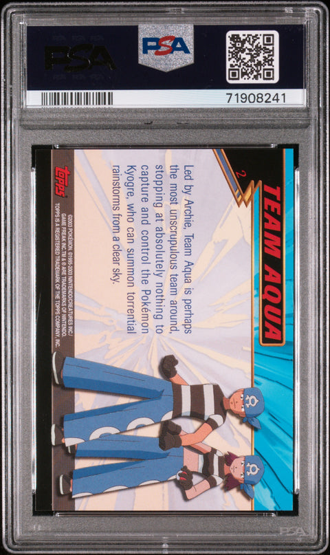 2003 Topps Pokemon Advanced #2 Team Aqua Advanced PSA 9