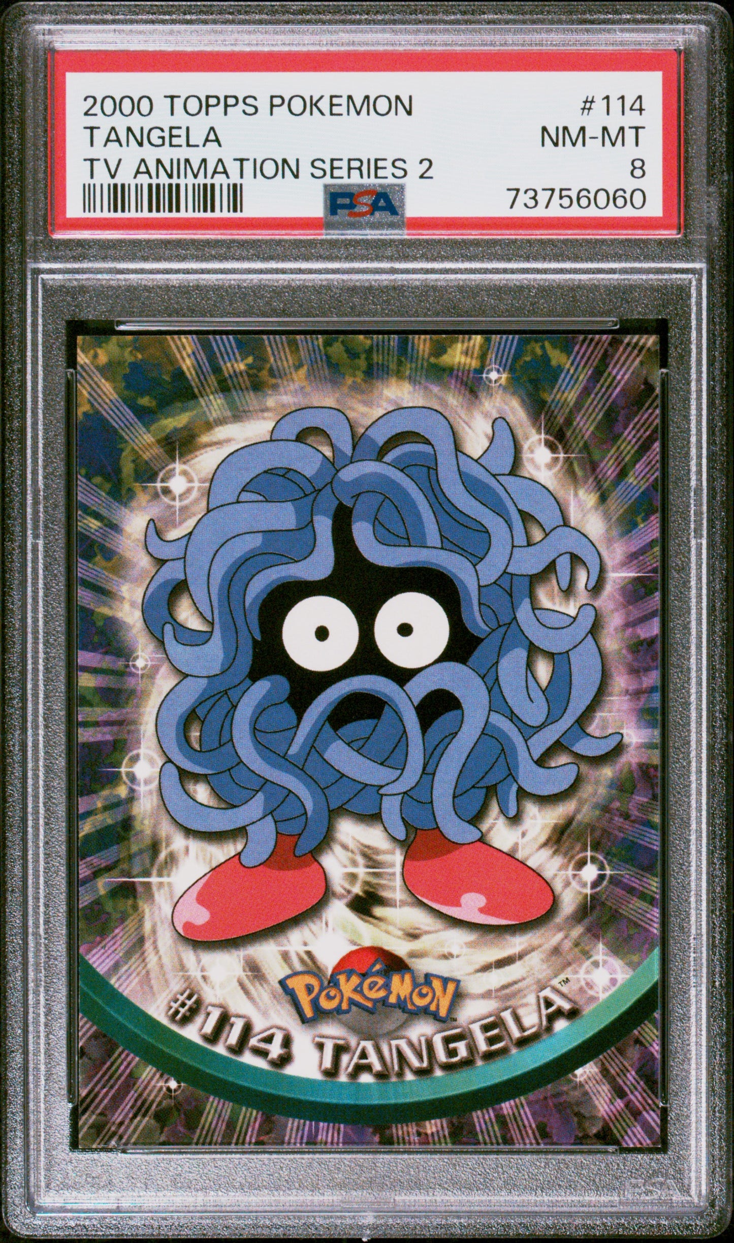 2000 Topps Pokemon Tv Animation Series 2 #114 Tangela Tv PSA 8