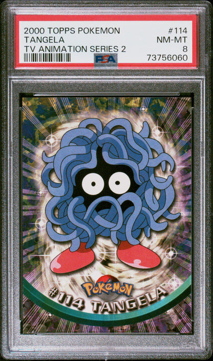 2000 Topps Pokemon Tv Animation Series 2 #114 Tangela Tv PSA 8
