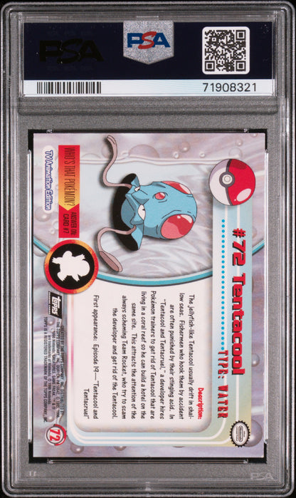 1999 Topps Pokemon Tv #72 Tentacool Foil PSA 5