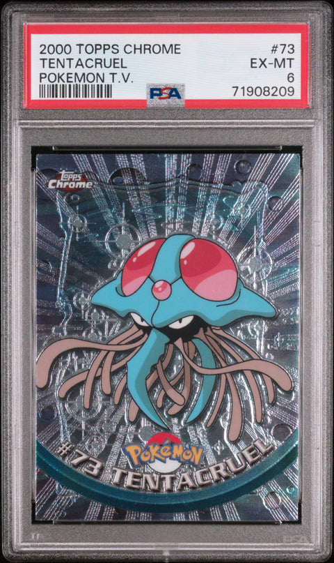 2000 Topps Chrome Pokemon T.V. #73 Tentacruel Pokemon T.V. PSA 6