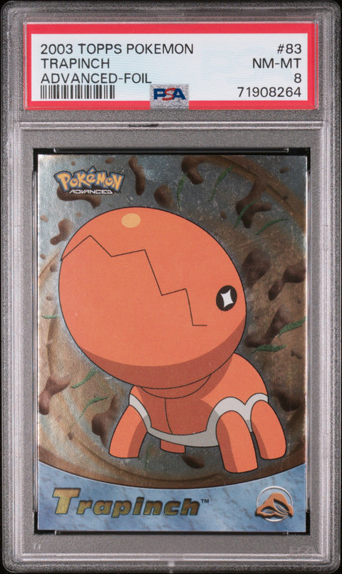 2003 Topps Pokemon Advanced #83 Trapinch Advanced-Foil PSA 8