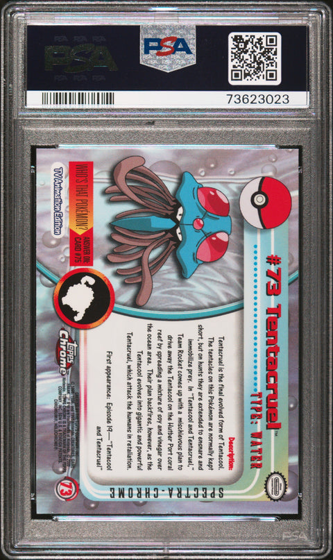 2000 Topps Chrome Pokemon T.V. #73 Tentacruel Pokemon T.V.-Spectra PSA 8