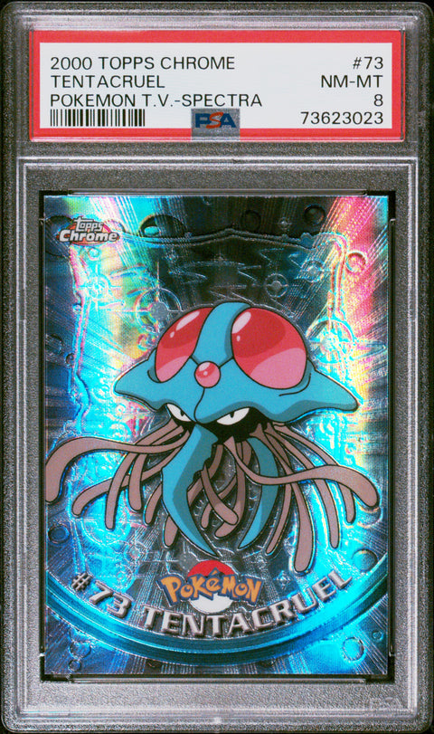 2000 Topps Chrome Pokemon T.V. #73 Tentacruel Pokemon T.V.-Spectra PSA 8