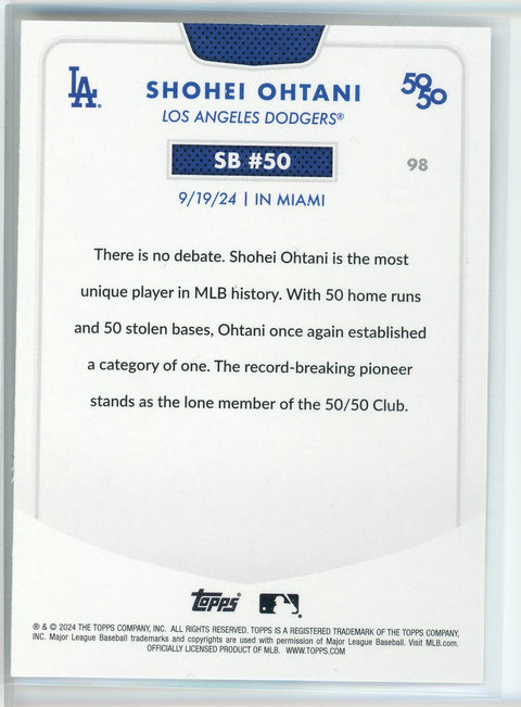 2024 Topps 50/50: Shohei Ohtani #98 Shohei Ohtani #50
