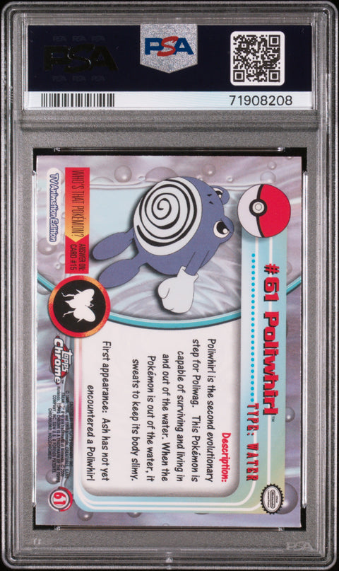2000 Topps Chrome Pokemon T.V. #61 Poliwhirl Pokemon T.V. PSA 6