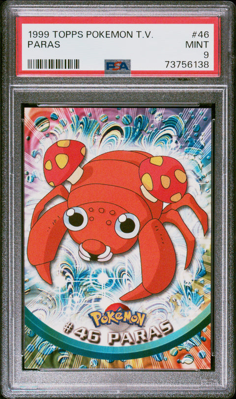 1999 Topps Pokemon Tv #46 Paras PSA 9