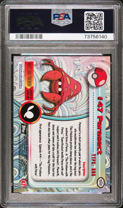 1999 Topps Pokemon Tv #47 Parasect PSA 8
