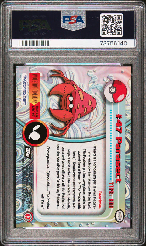 1999 Topps Pokemon Tv #47 Parasect PSA 8