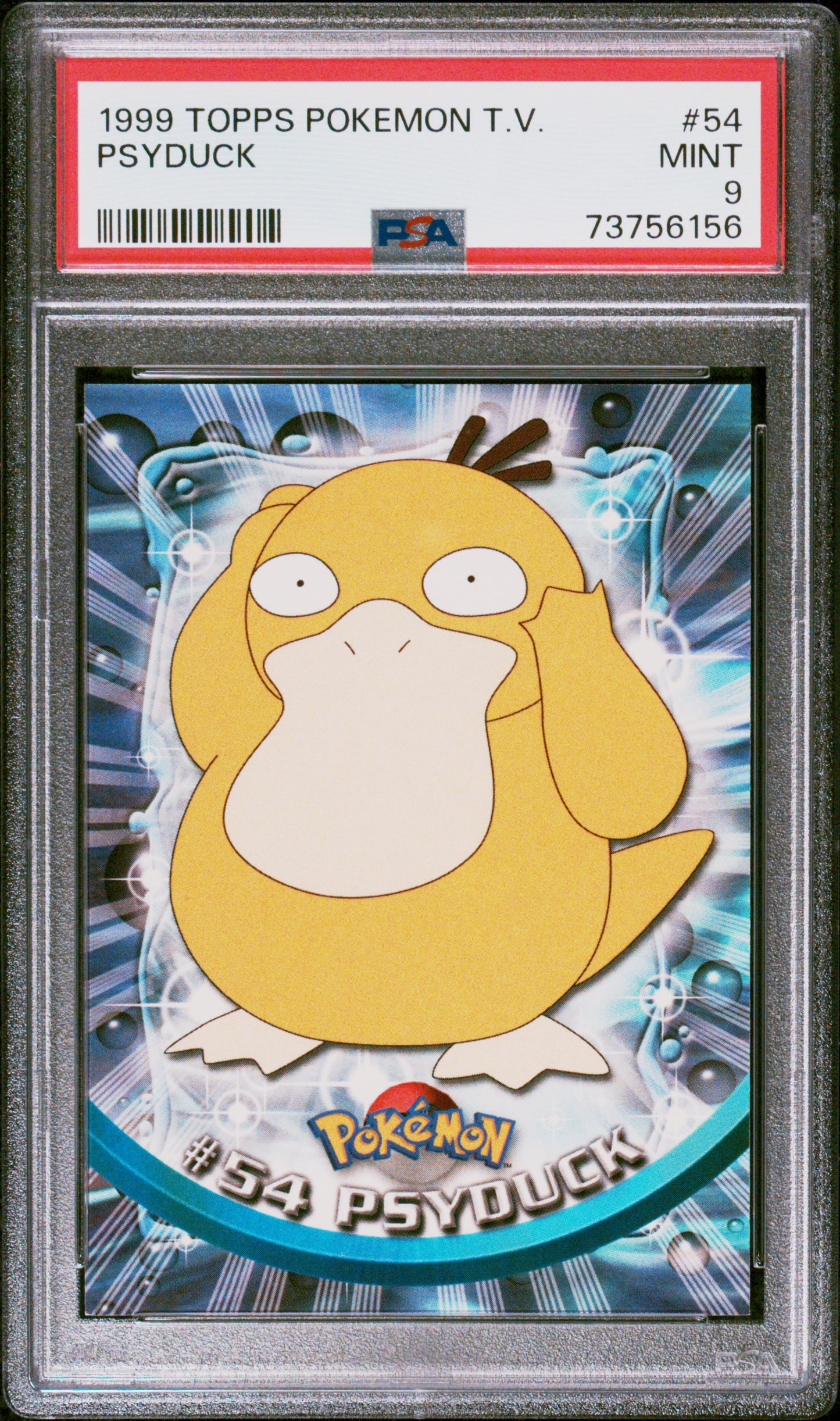 1999 Topps Pokemon Tv #54 Psyduck PSA 9