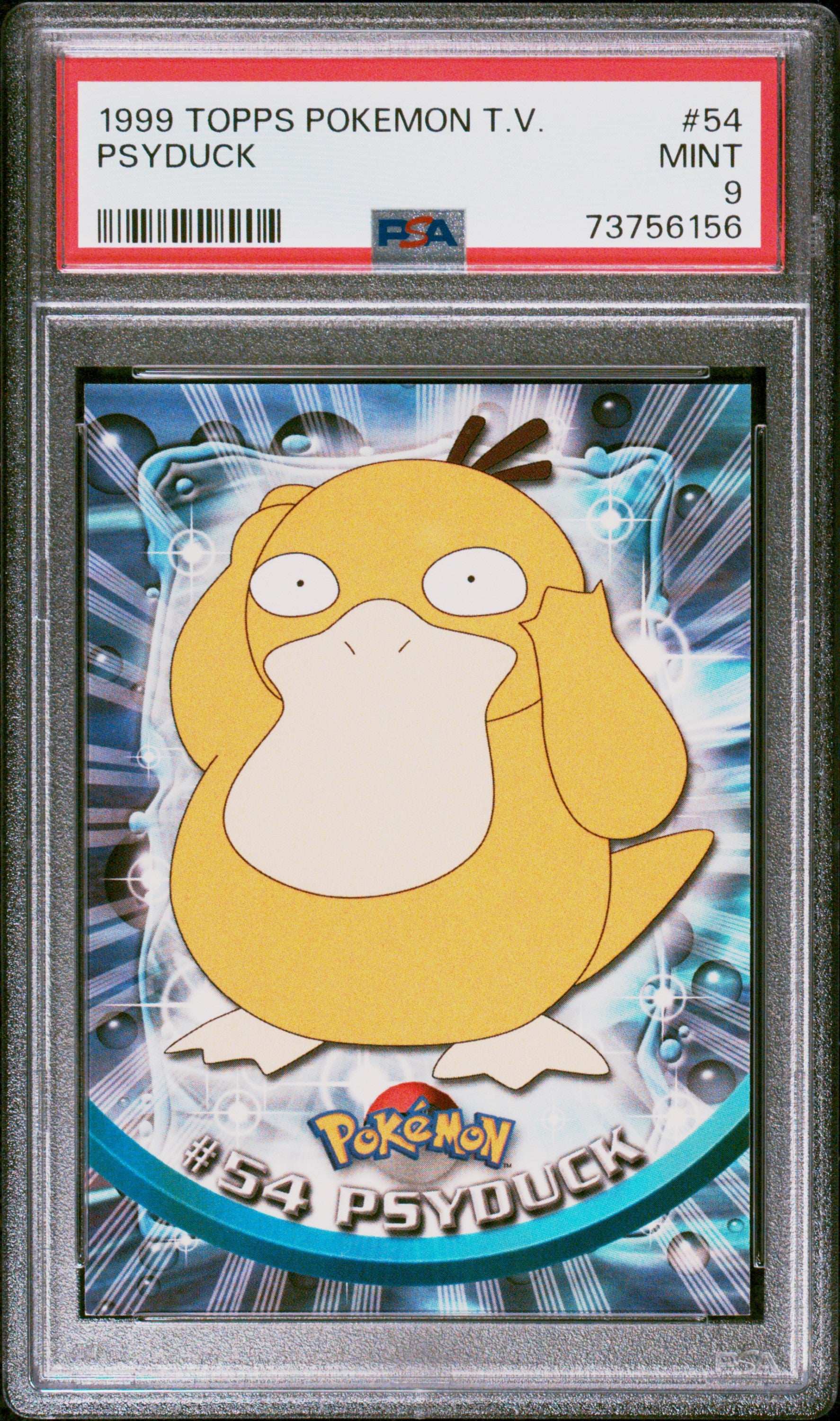 1999 Topps Pokemon Tv #54 Psyduck PSA 9
