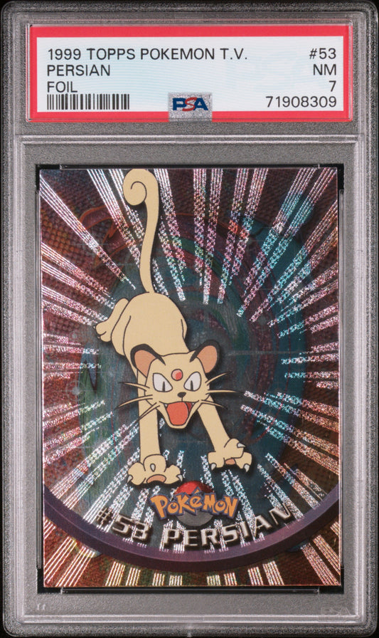 1999 Topps Pokemon Tv #53 Persian Foil PSA 7