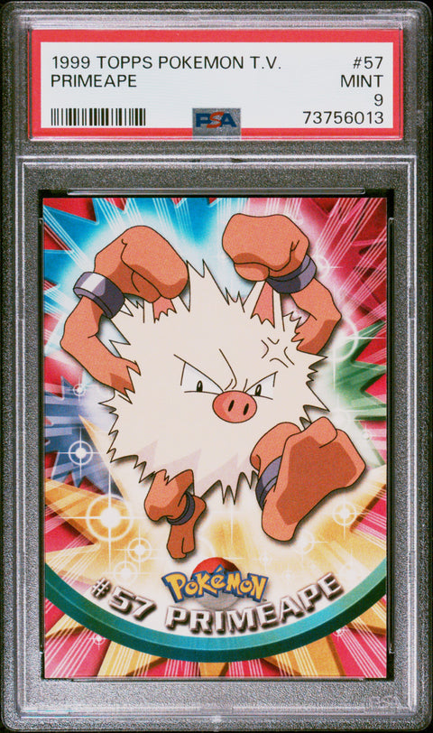 1999 Topps Pokemon Tv #57 Primeape PSA 9