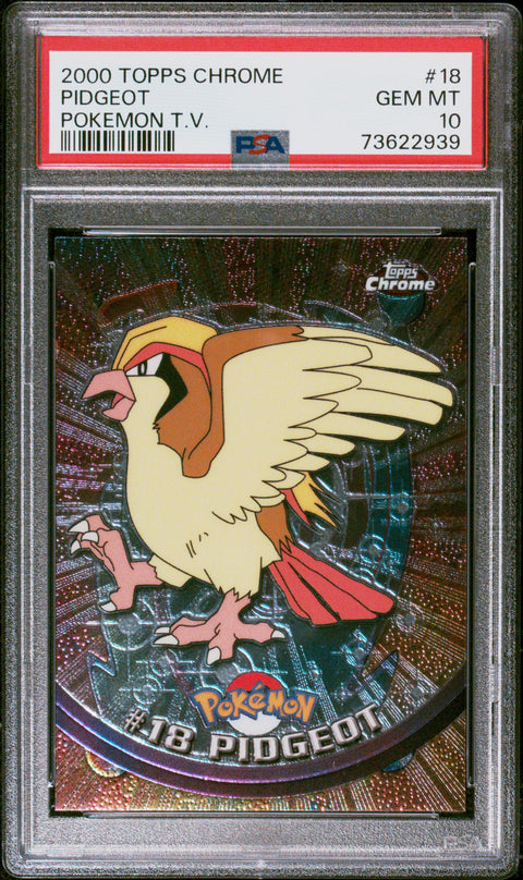 2000 Topps Chrome Pokemon T.V. #18 Pidgeot Pokemon T.V. PSA 10