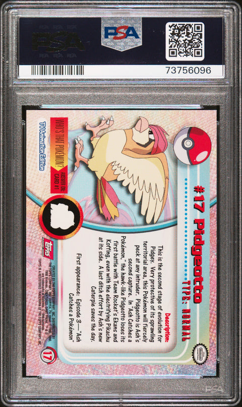 1999 Topps Pokemon Tv #17 Pidgeotto PSA 9