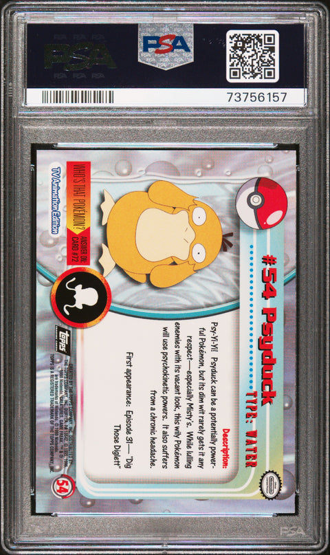 1999 Topps Pokemon Tv #54 Psyduck PSA 9