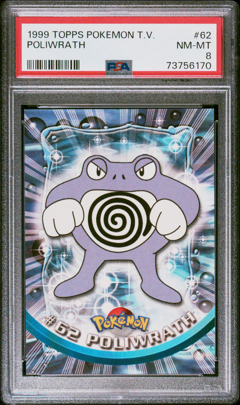 1999 Topps Pokemon Tv #62 Poliwrath PSA 8