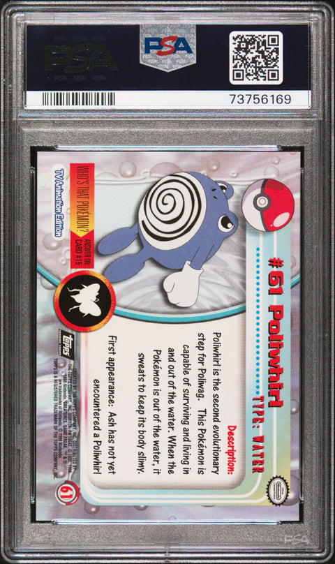 1999 Topps Pokemon Tv #61 Poliwhirl PSA 8
