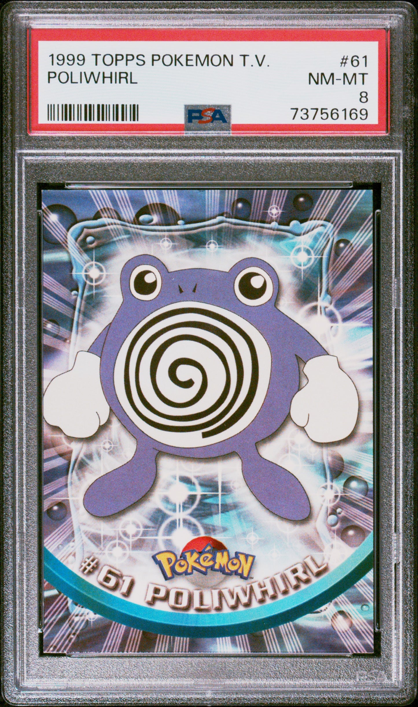 1999 Topps Pokemon Tv #61 Poliwhirl PSA 8