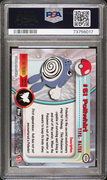 1999 Topps Pokemon Tv #61 Poliwhirl PSA 7