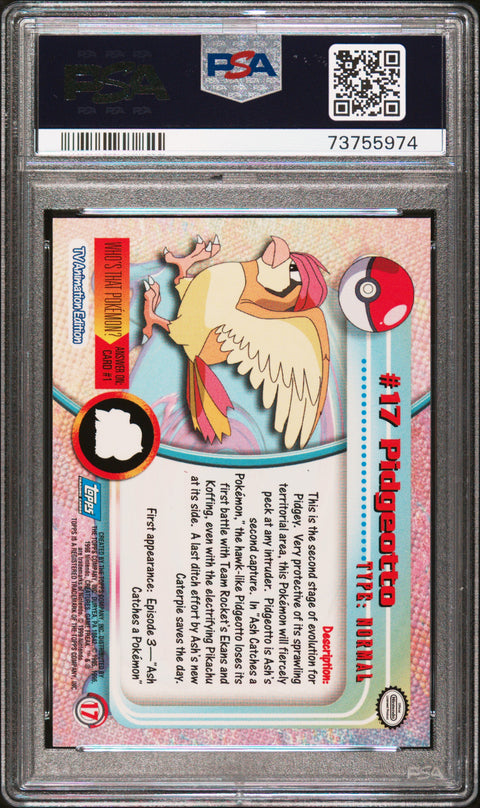 1999 Topps Pokemon Tv #17 Pidgeotto PSA 8