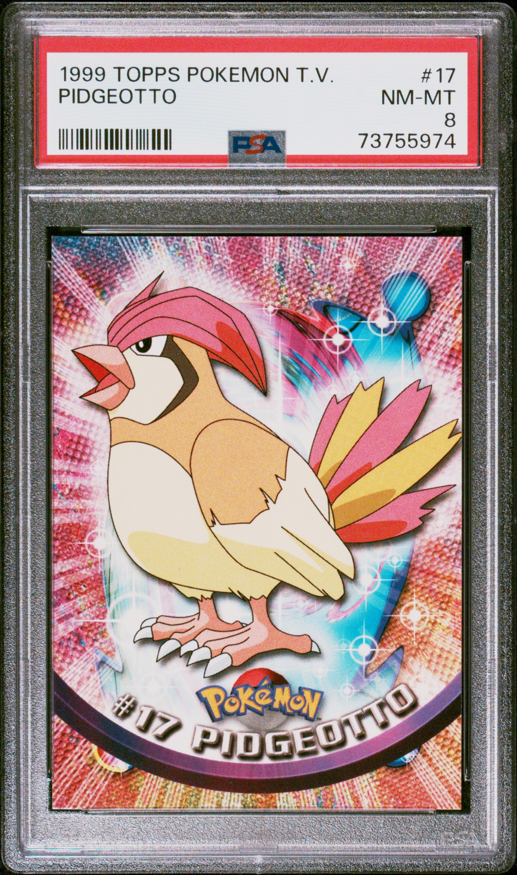 1999 Topps Pokemon Tv #17 Pidgeotto PSA 8