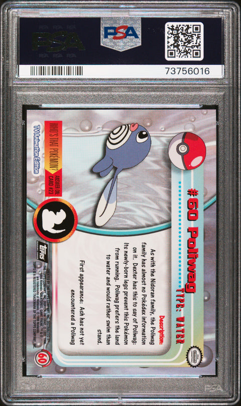 1999 Topps Pokemon Tv #60 Poliwag PSA 8