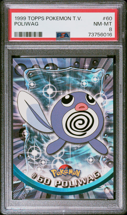 1999 Topps Pokemon Tv #60 Poliwag PSA 8