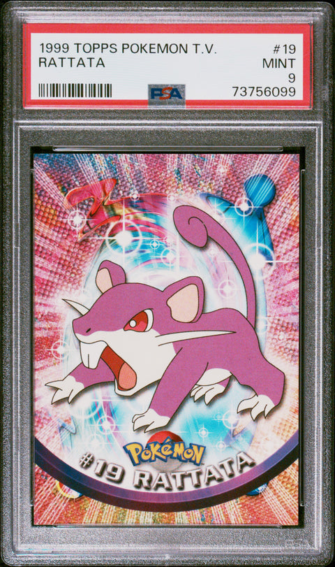 1999 Topps Pokemon Tv #19 Rattata PSA 9