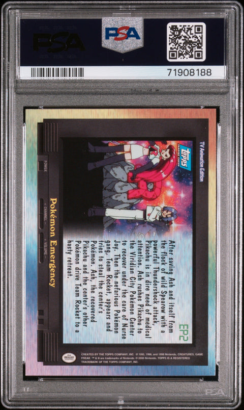 2000 Topps Pokemon Tv Animation S.2 Episode Cards #EP2 Pokemon Emergency PSA 6