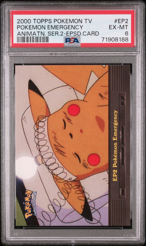 2000 Topps Pokemon Tv Animation S.2 Episode Cards #EP2 Pokemon Emergency PSA 6