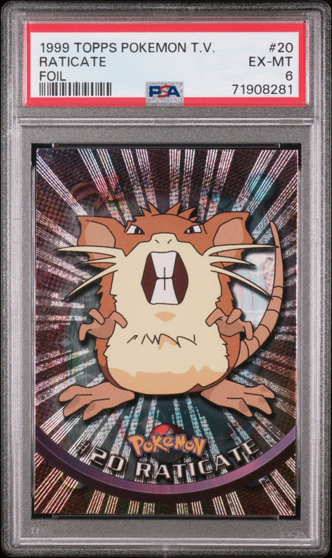 1999 Topps Pokemon Tv #20 Raticate Foil PSA 6