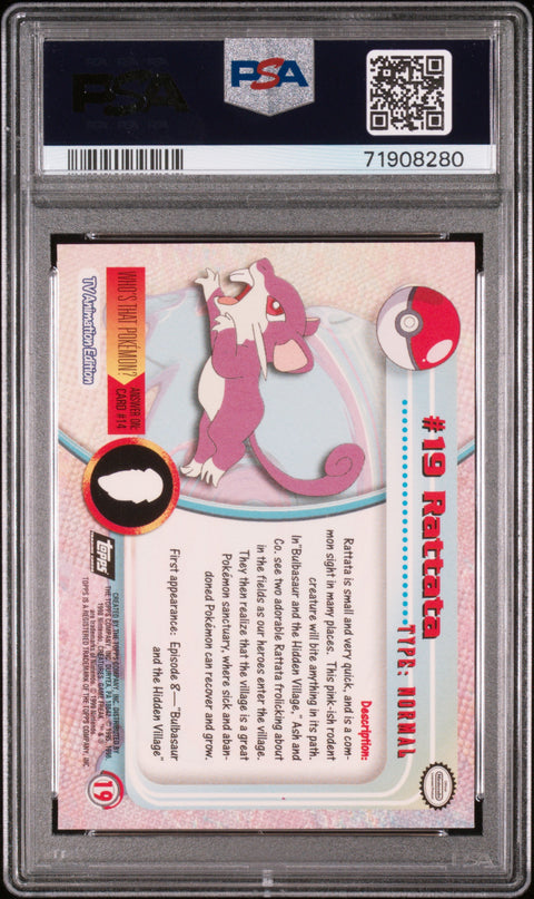 1999 Topps Pokemon Tv #19 Rattata Foil PSA 7