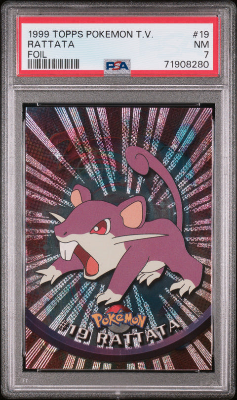 1999 Topps Pokemon Tv #19 Rattata Foil PSA 7