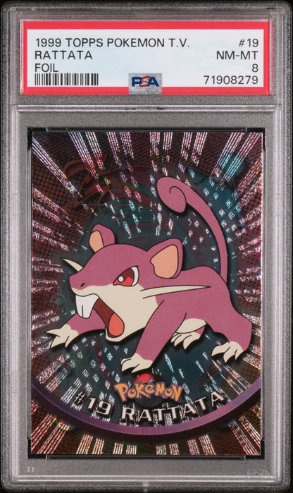 1999 Topps Pokemon Tv #19 Rattata Foil PSA 8