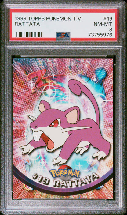 1999 Topps Pokemon Tv #19 Rattata PSA 8