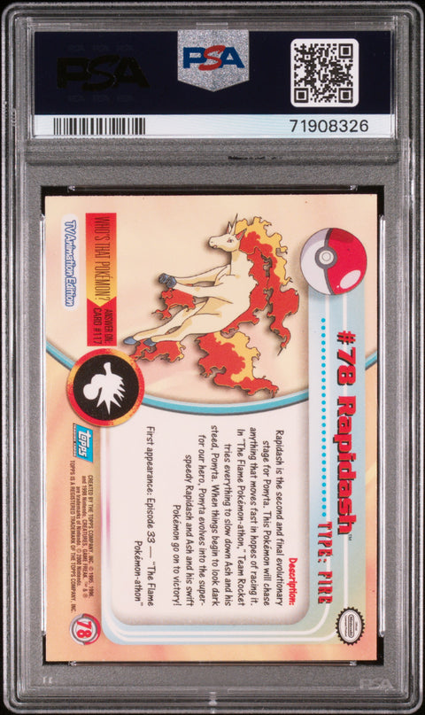 2000 Topps Pokemon Tv Animation Series 2 #78 Rapidash Foil PSA 6