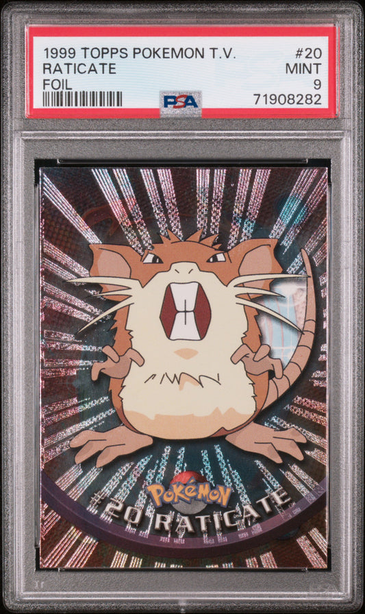 1999 Topps Pokemon Tv #20 Raticate Foil PSA 9