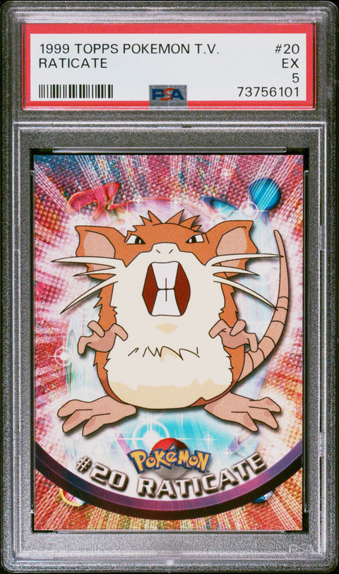 1999 Topps Pokemon Tv #20 Raticate PSA 5
