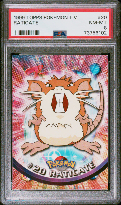 1999 Topps Pokemon Tv #20 Raticate PSA 8