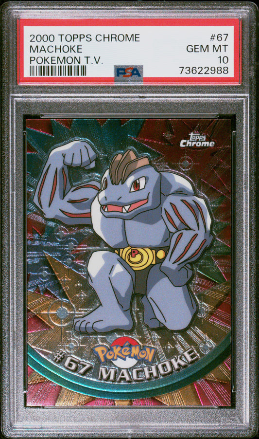 2000 Topps Chrome Pokemon T.V. #67 Machoke Pokemon T.V. PSA 10