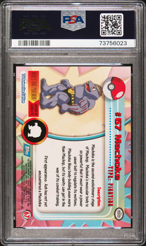 1999 Topps Pokemon Tv #67 Machoke PSA 9