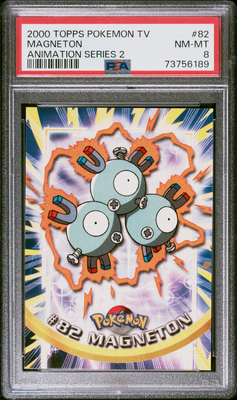 2000 Topps Pokemon Tv Animation Series 2 #82 Magneton Animation Series 2 PSA 8