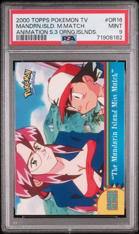 2000 Topps Pokemon Tv Anim. S.3 Orange Islands #OR16 Mandrn.Isld. M.Match PSA 9