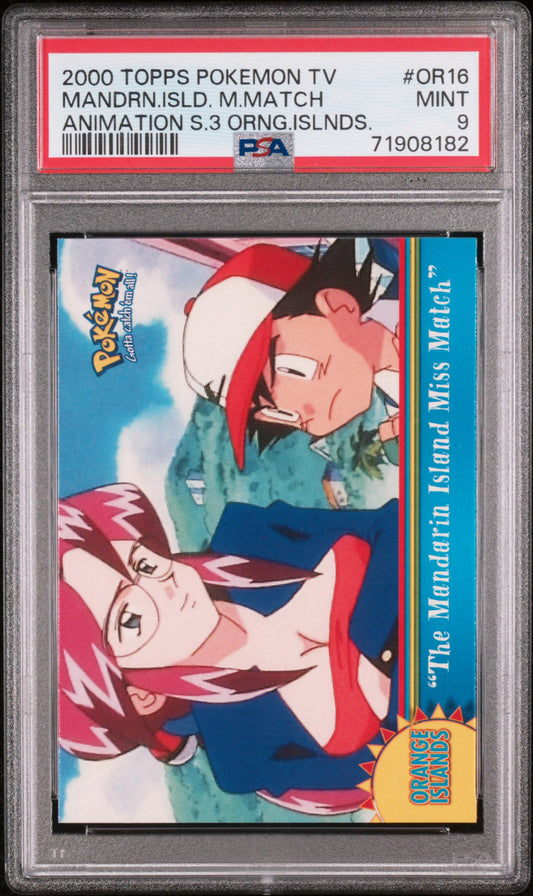 2000 Topps Pokemon Tv Anim. S.3 Orange Islands #OR16 Mandrn.Isld. M.Match PSA 9