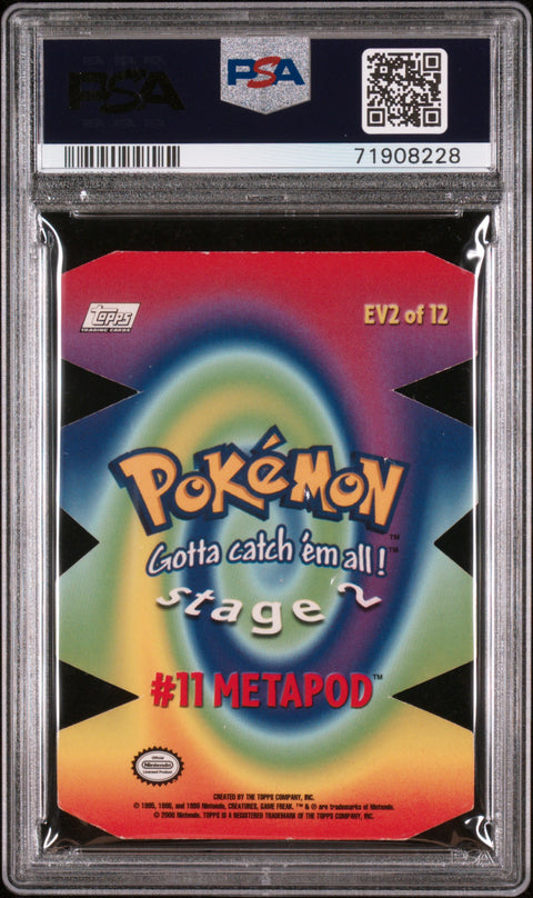 2000 Topps Pokemon Tv Animation Die-Cut Embossed #EV2 Metapod Tv PSA 5